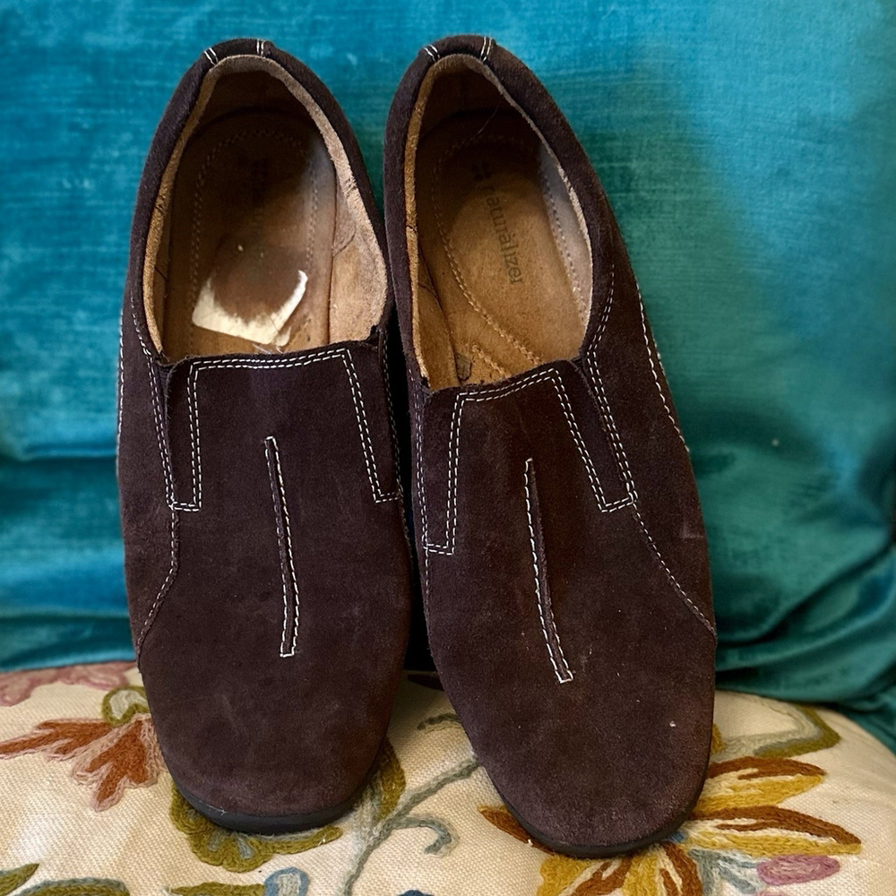 Naturalizer Womens Fadrina Slip On Suede Loafer Shoes 10 M Brown Comfort Walking